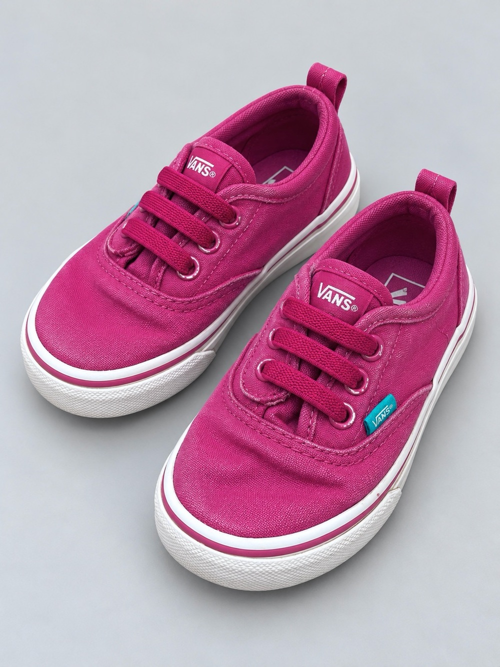 Vans Kids Pink Canvas Sneakers Size 7C Magenta Lace-Up